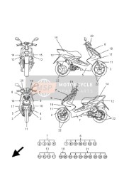 1BXF83918000, Sticker 1, Yamaha, 1